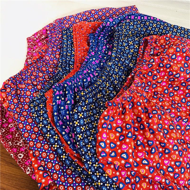 3/8条花式妈妈女平角裤花布宽松 舒适透气内裤均码100~150斤-阿里巴巴