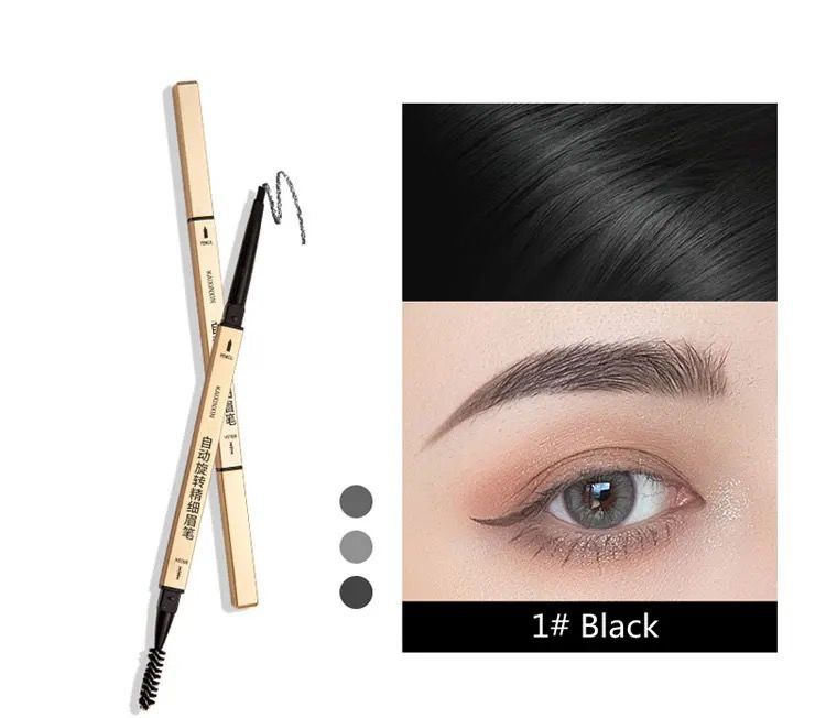 Small Gold Bar Eyebrow Pencil Three-Dimensional Sketch Small Gold Chopsticks Eyebrow Pencil Triangle Extremely Thin Double-Headed Eyebrow Pencil Waterproof Sweat-Proof Not Dizzy