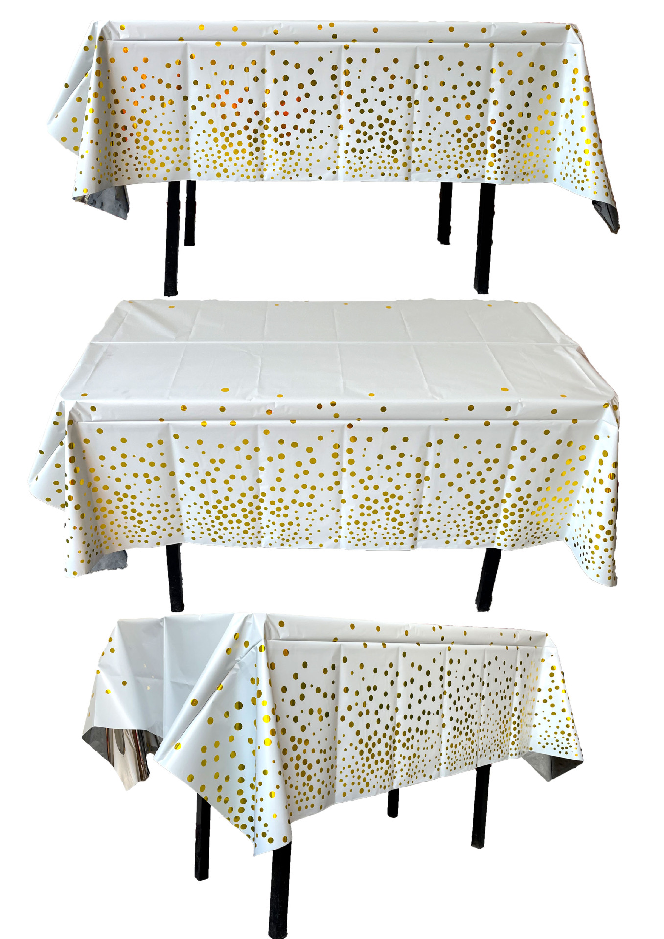 Gold Dot Gradient Party Dust-Proof Oil-Proof Disposable Tablecloth Birthday Party Dessert Bar Sign-in Desk Tablecloth