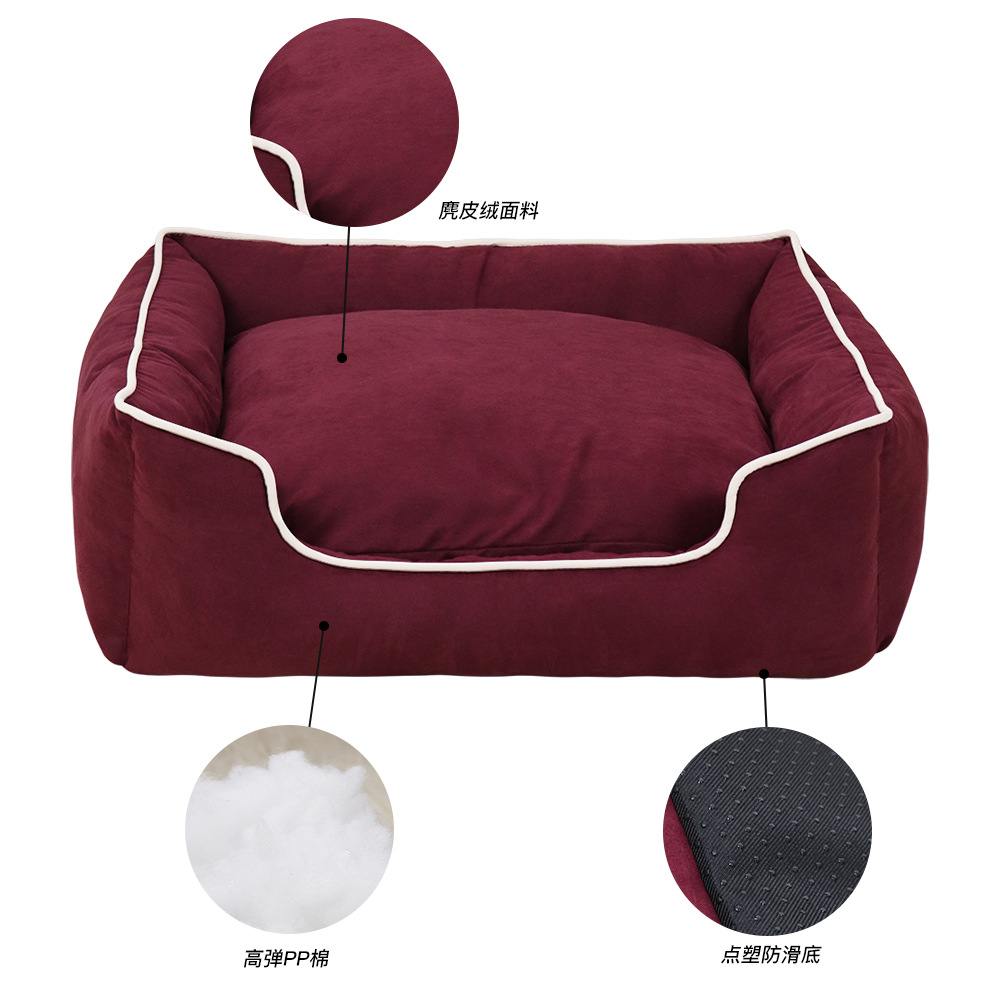 Factory Wholesale Candy Color Pet Bed Sofa Dog Bed Cat Nest Poodle Kennel Winter Warm