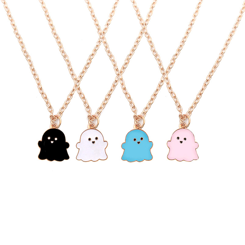 卡通黑白幽灵项链项饰万圣节恶魔吊坠项链个性创意情侣礼物-阿里巴巴