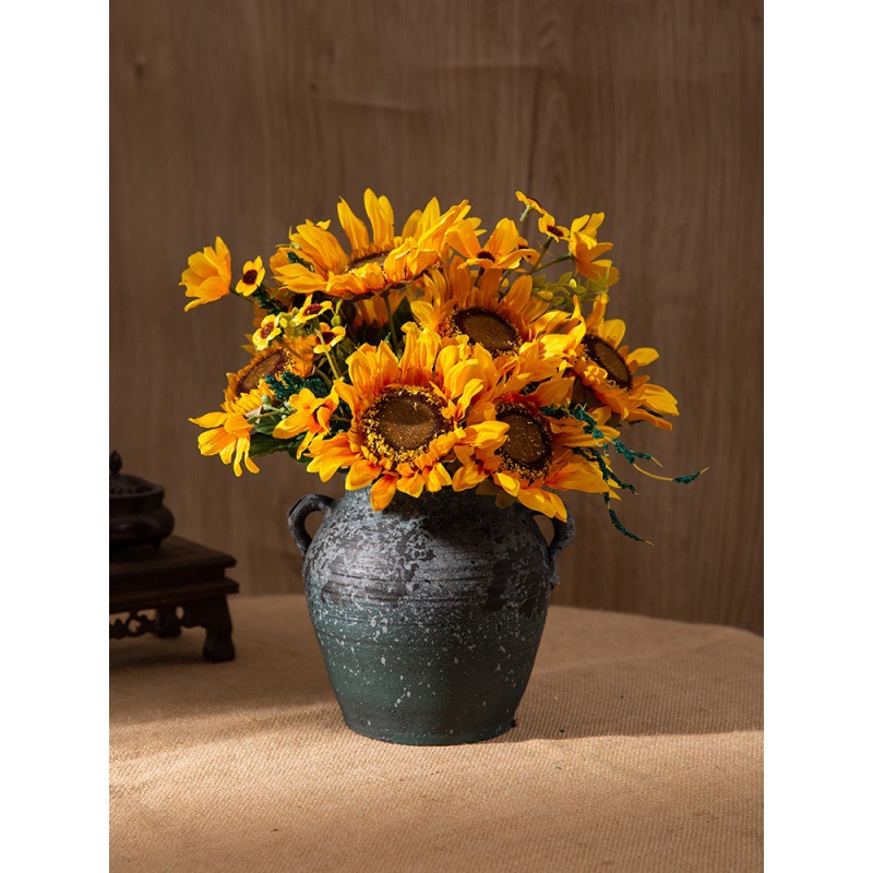 向日葵仿真花绢花花束摆设装饰假花客厅插花中式摆件饰品轻奢摆花