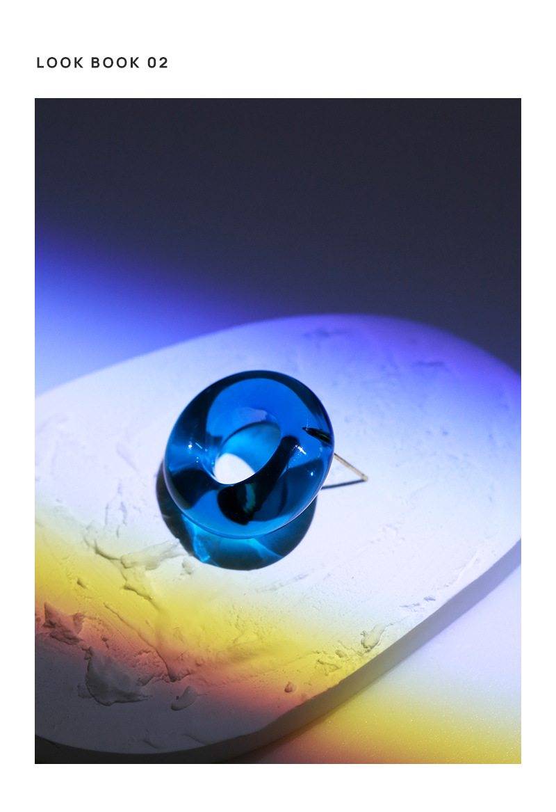 琉璃手工烧制 孔雀蓝色耳饰耳环925银针优雅复古圆圈玻璃耳钉女