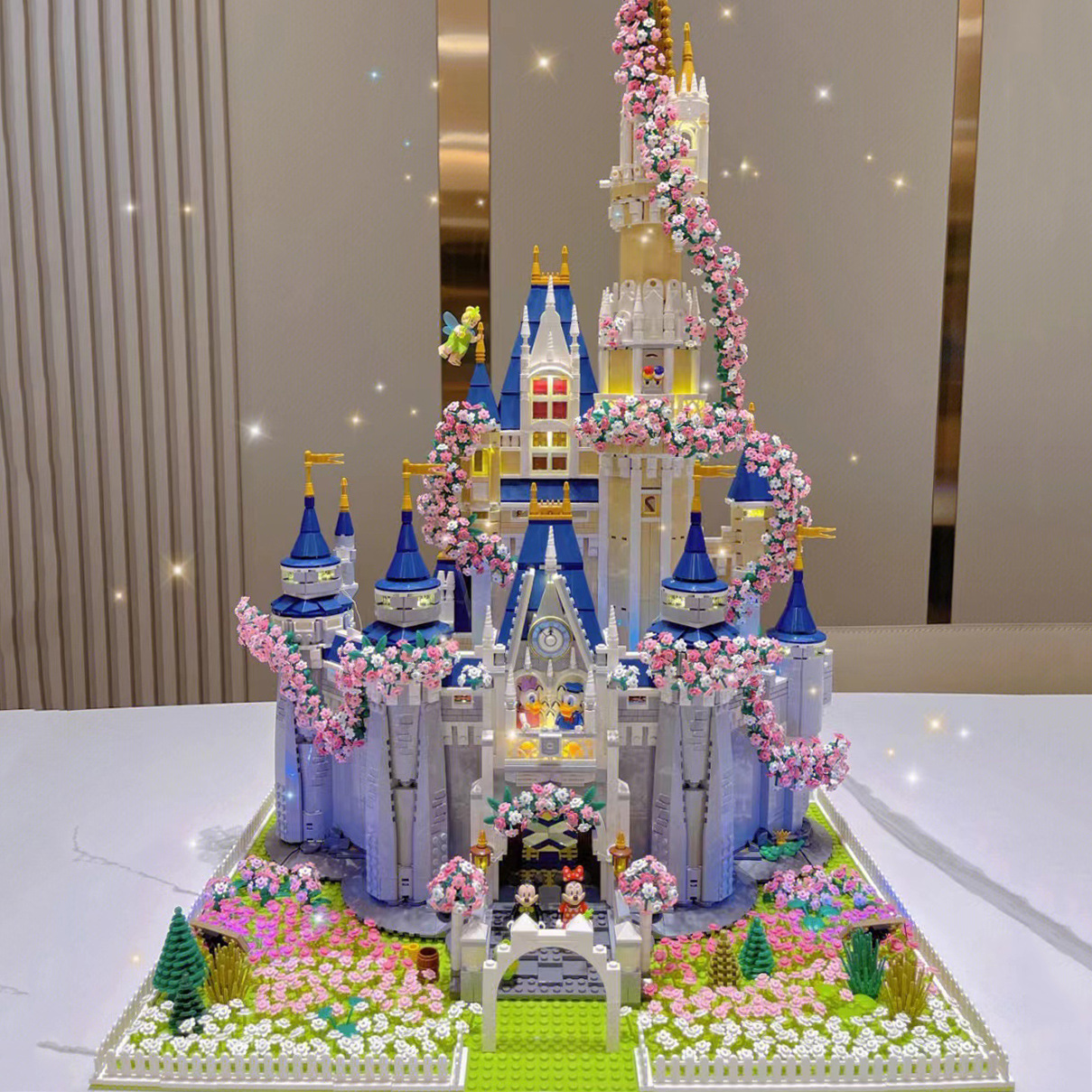 兼容乐高街景建筑di士尼樱花城堡模型儿童益智拼装小颗粒积木玩具