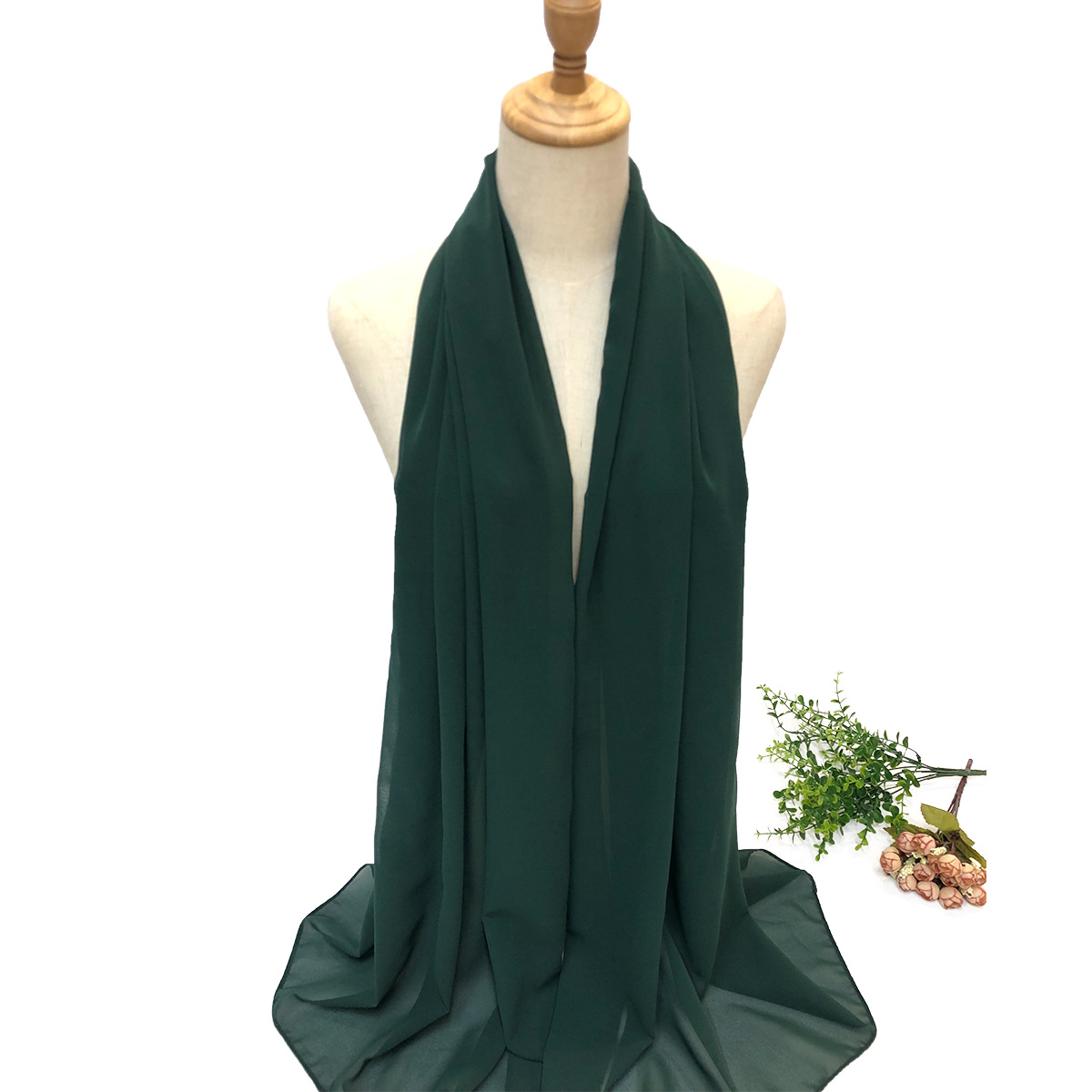 New Exclusive for Cross-Border Fashion Wild Classic Solid Color Chiffon Scarf Shawl Factory Wholesale