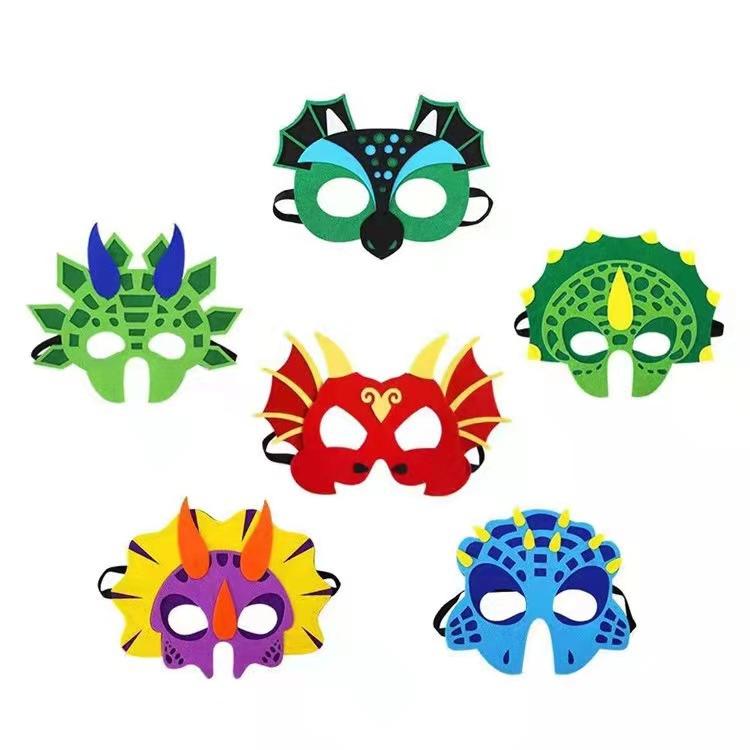 万圣节儿童表演恐龙面具霸王龙翼龙三角龙剑龙火龙独角龙表演面具