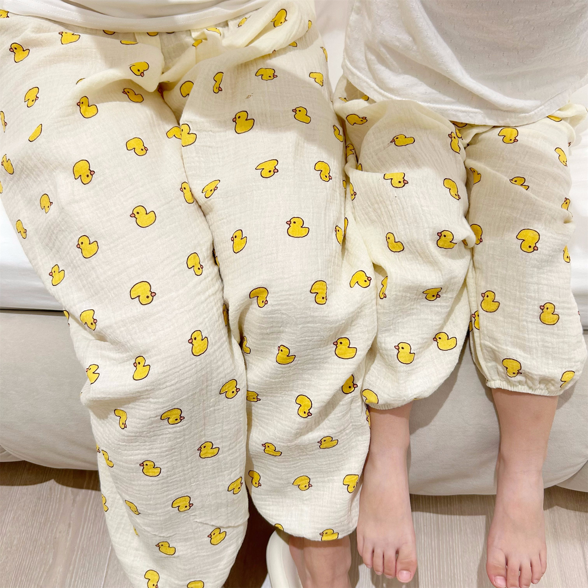 Spring Ins Style Kindergarten Pants Children's Cotton Gauze Korean Style Anti Mosquito Pants Baby Boy and Baby Girl Parent-Child Home Pants