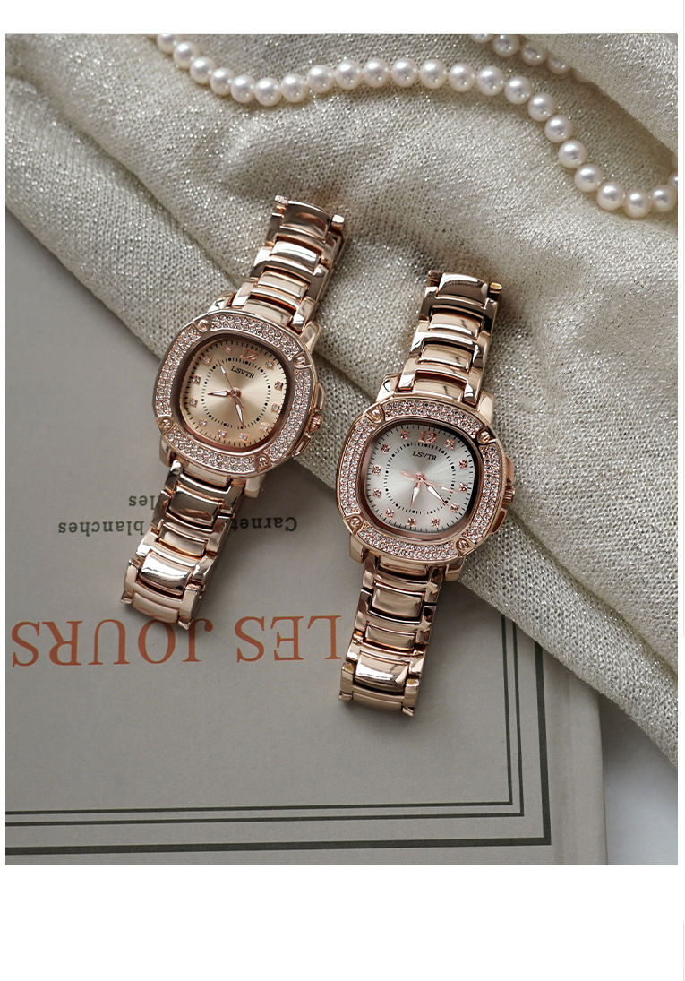 lsvtr 抖音快手直播爆款热销奢华女士手表防水钢带女表一件代发