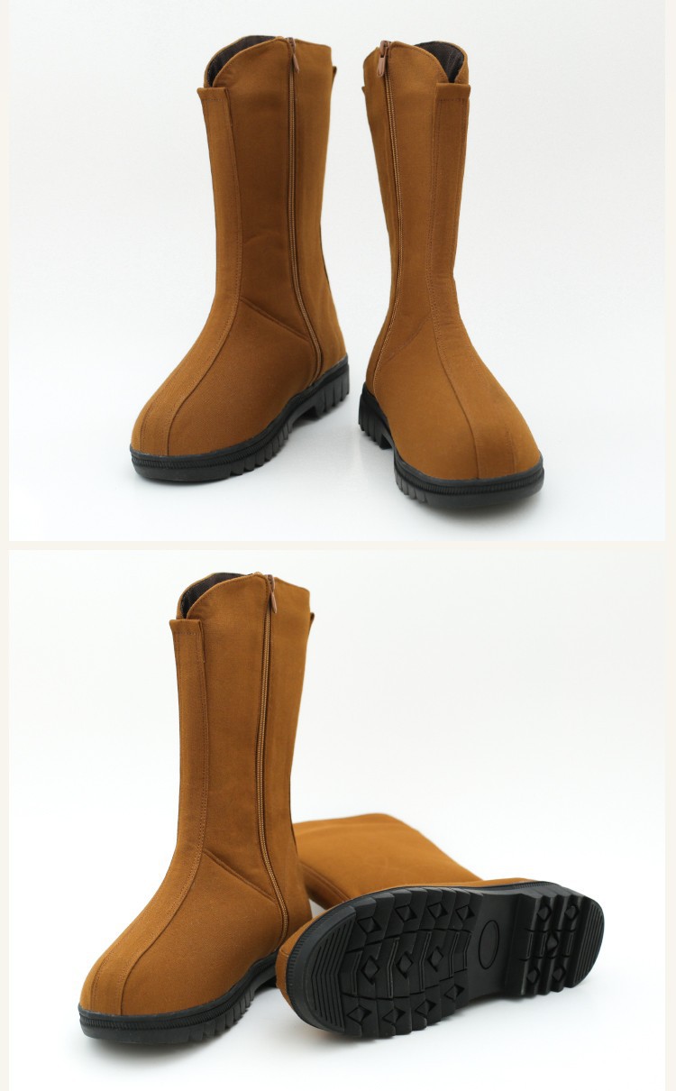 僧鞋冬季春天加绒加厚保暖高帮筒靴棉鞋出家师父僧人鞋子防滑和尚