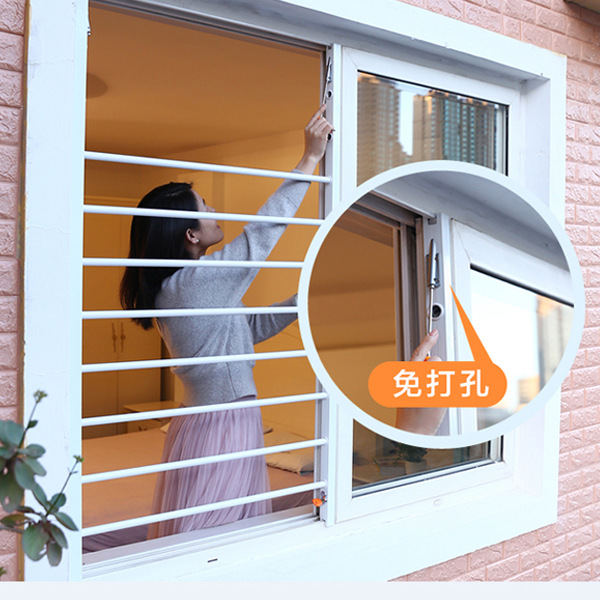 防盗窗推拉窗防掉网阳台护窗自装免打孔儿童新型窗户防护栏杆