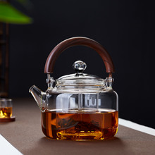新羽手工玻璃煮茶壶加厚耐高温两用蒸煮茶器大容量烧水壶蒸茶壶