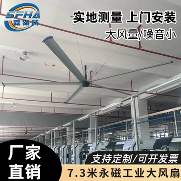 广东厂家工业大吊扇7.3米永磁吊扇通风降温车间厂房仓库吊顶风扇