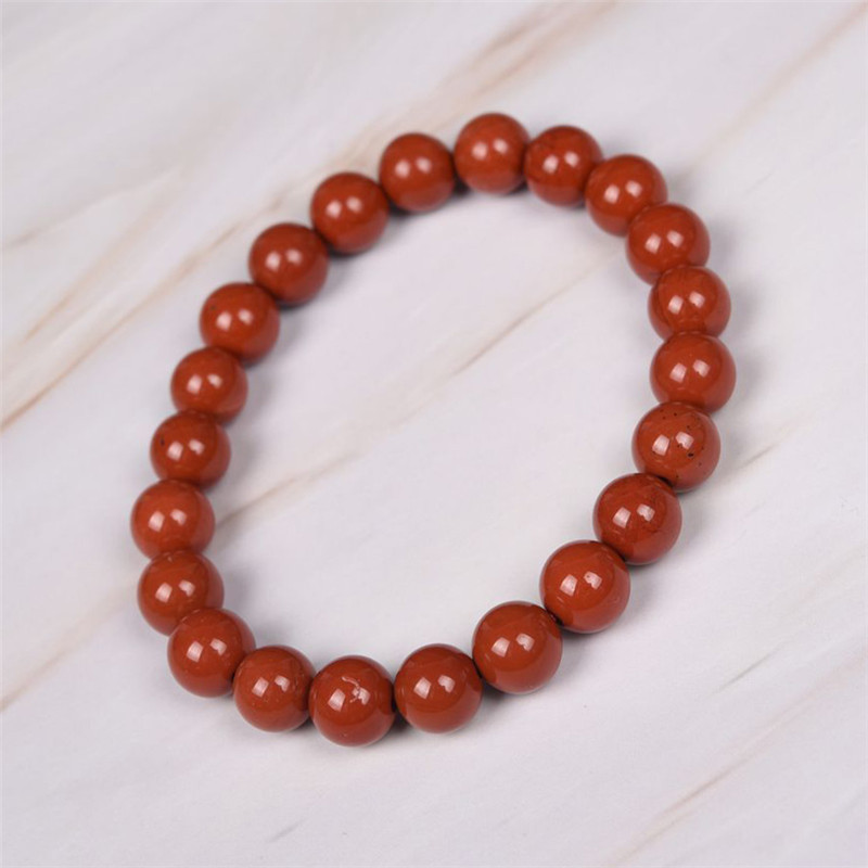 富宏水晶天然红竹石玛瑙单圈圆珠8_14mm手串男女款简单时尚饰