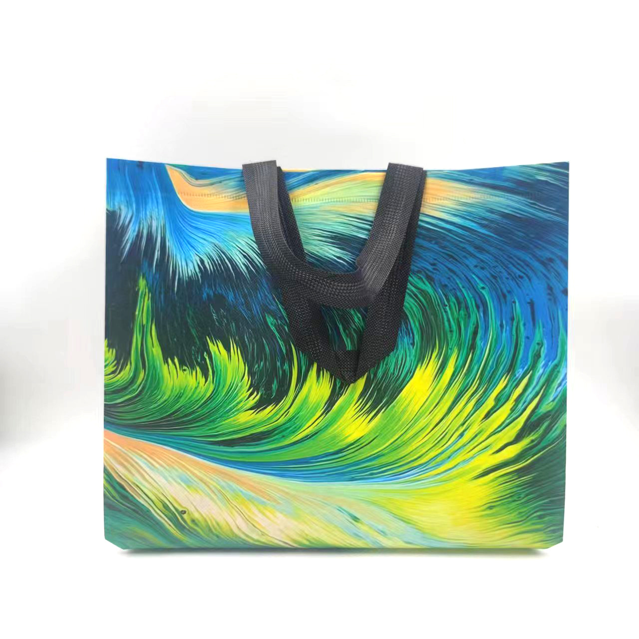 Green Gradient Shopping Bag New Internet Celebrity Film Non-Woven Fabric Clothing Store Bag Portable Gift Bag Women's Clothing Bag