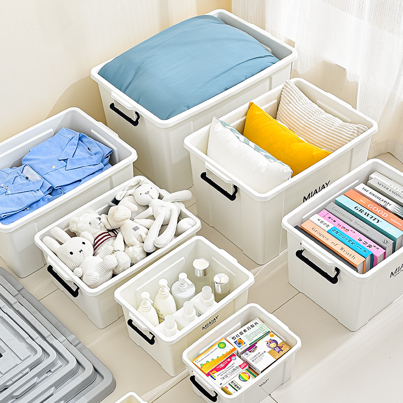 Extra Large Plastic Storage Box with Thick Cover Wholesale Household Supplies Dormitory Storage Thick Clothes Storage Box