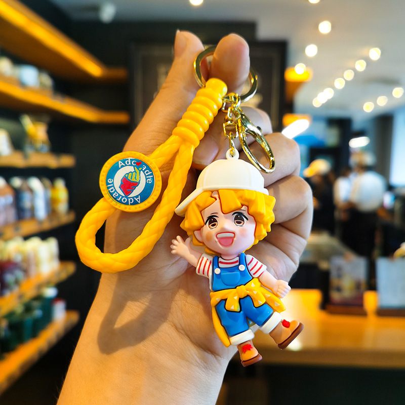 Woven Kimetsu No Yaiba Keychain Ghost Key Ring Pendant Doll Cartoon Hanging Piece Pendant Cute Foreign Trade