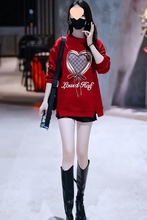 中长款卫衣女春秋宽松长袖外套秋冬加绒圆领上衣春装女2025年新款