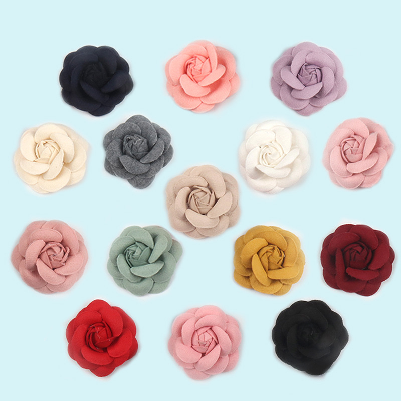 布艺胸花山茶花diy手工饰品材料服装辅料鞋花朵配件定型手工定型