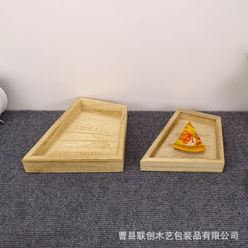 Nordic Style Wooden Tray Afternoon Tea Snack Dried Fruit Plate Uncovered Storage Wooden Box Solid Wood Trapezoidal Storage Box