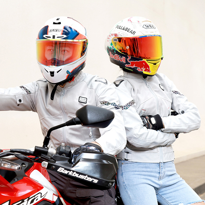 feher摩托车骑行服男女机车服夏季赛车服情侣防摔透气摩托防护服
