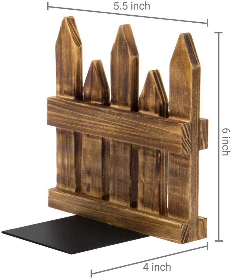 Solid Wood Book Stand Desktop Creativity Vintage Office Desktop Wooden Bookend Thickened Solid Wood Book Stand File Holder