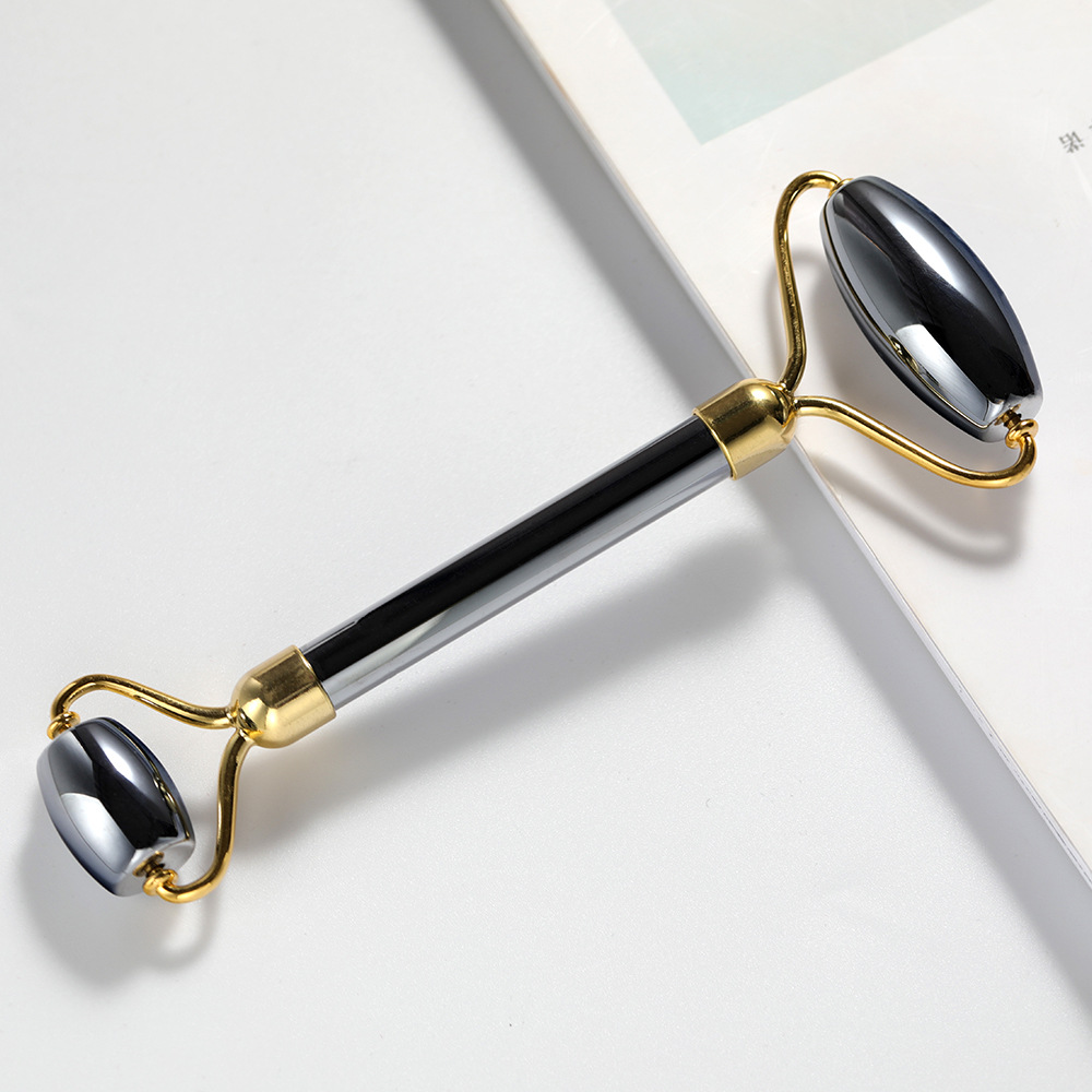 太赫兹刮痧滚轮面部按摩点穴按摩棒天然能量石瞬间融冰刮痧棒批发