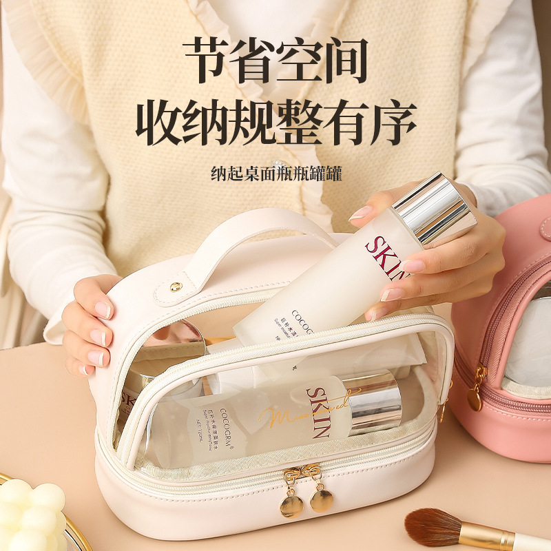 Cosmetic Bag Women's Large Capacity High-Grade Portable Waterproof Makeup Business Trip Travel Skincare Personal Hygiene Bag Storage Bag