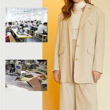 MF2021秋季韩国出口新版宽松通 爆款女中长款小西装纯色系扣外套