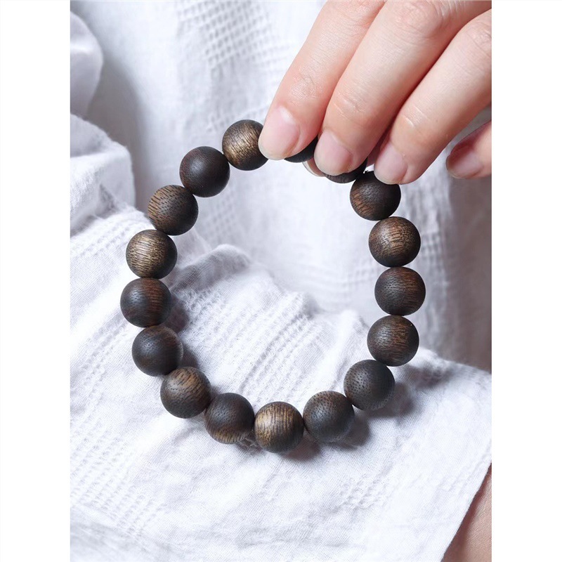 九分沉香檀香男佛珠芽庄沉水天然沉香木手串越南奇楠情侣老料手链