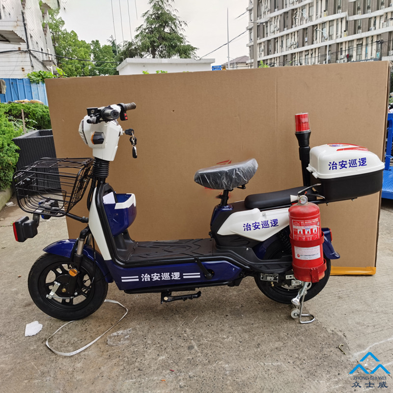 定制48v两轮消防巡逻电瓶车物业保安街道小区厂区校园治安全巡视