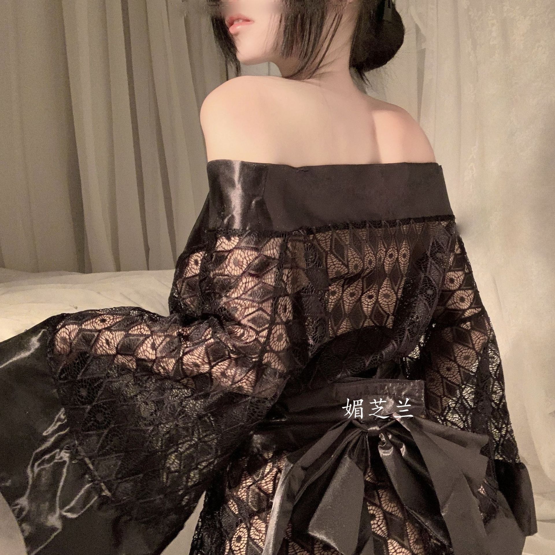 日系蕾丝和服情趣内衣成人火辣性感睡衣女夏宽松短睡袍一件代发