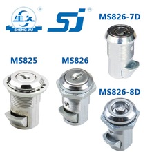 MS825MS826生久SJ柜锁自动伸缩复位圆柱锁工业配电箱机柜转舌门锁