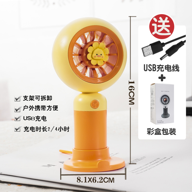 Student Summer Little Fresh Cute Usb Mini Fan Desktop Stand Handheld with Lanyard Fan Factory Wholesale
