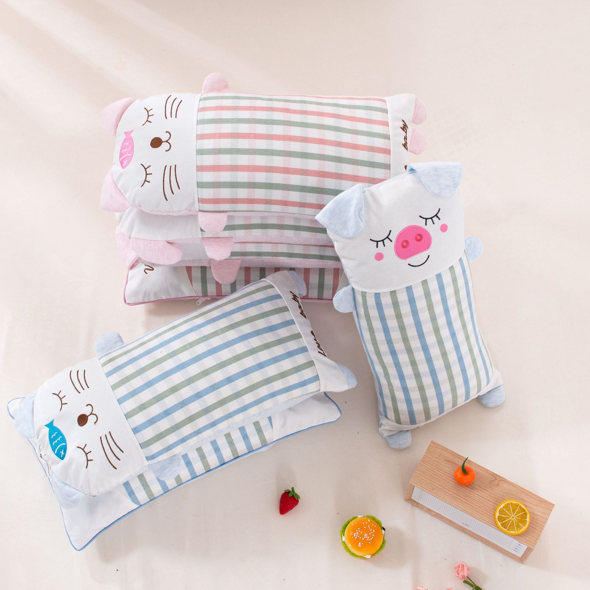 婴儿宝宝定型荞麦壳枕头芯四季通用儿童防偏头幼儿园小枕头批发