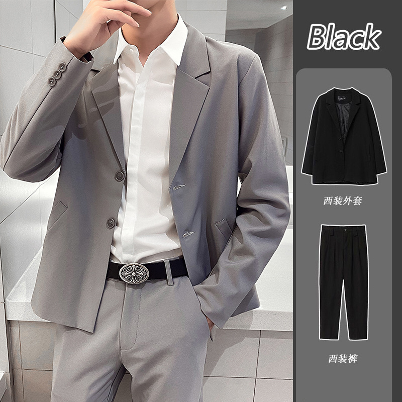 轻奢西装暴徒衣服感炸街外套自留男港风学生潮流雅痞西服痞帅