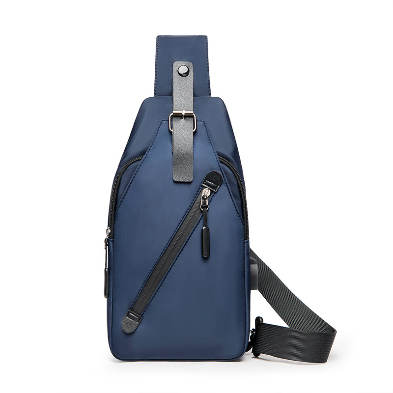 Cross-Border Chest Bag Men's 2022 New Shoulder Bag Simple Business USB Charging Backpack Outdoor Sports Messenger Bag