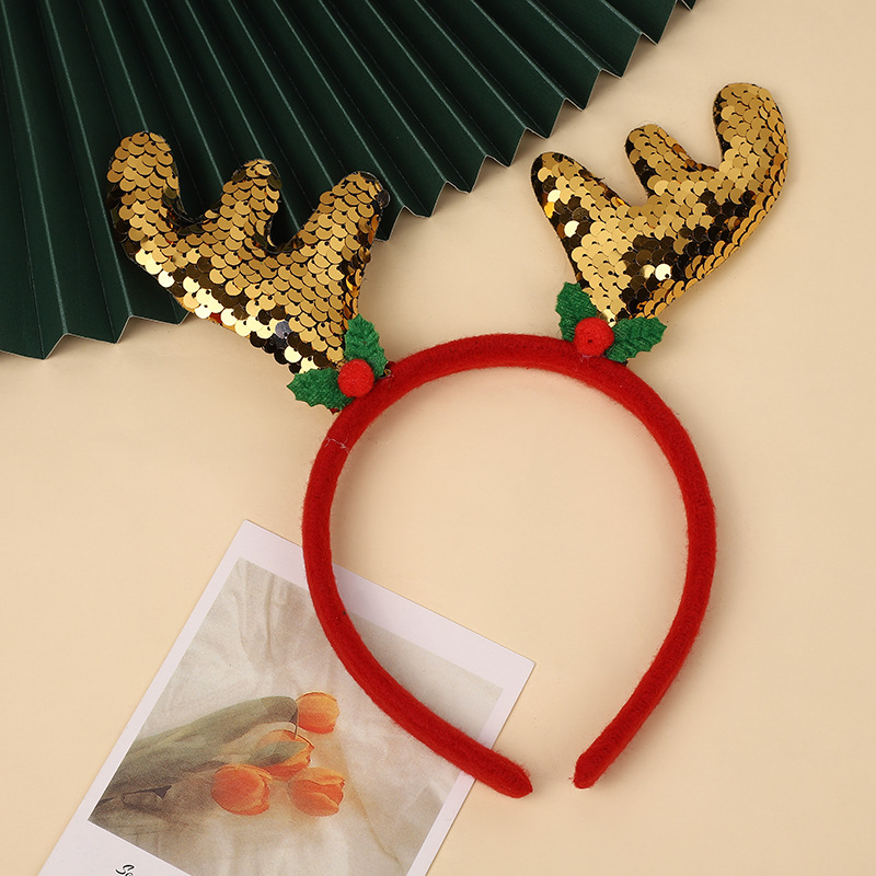 New Christmas Led Headband Christmas Bowknot Scale Antler Hairband Children Party Dress up Supplies Manufacturer