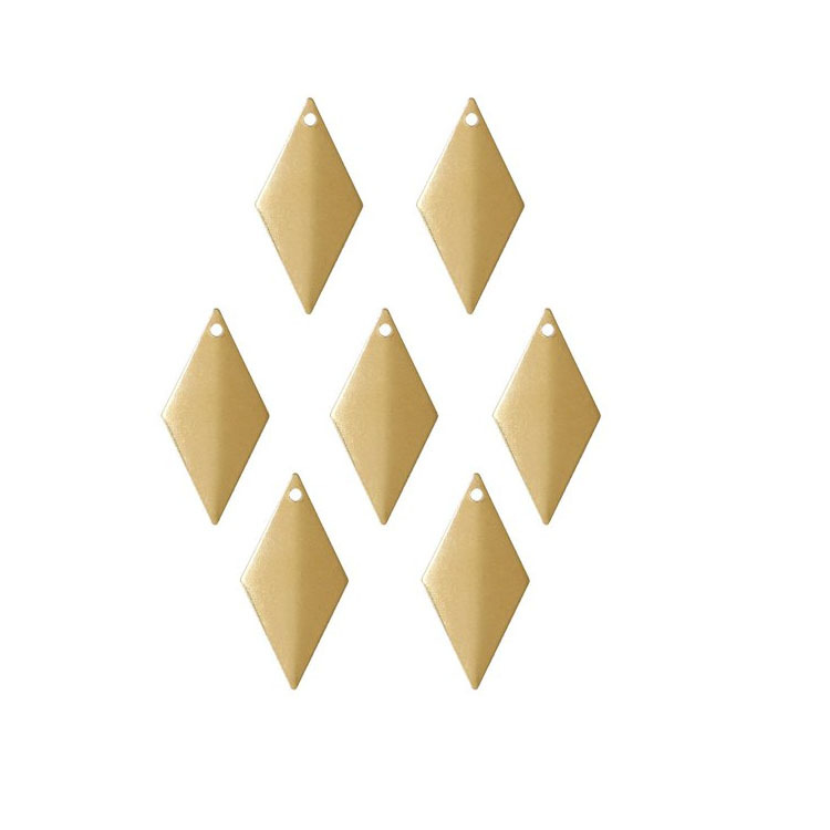 工厂专业加工定制 黄铜镀合金金属冲压手工diy14k金菱形片
