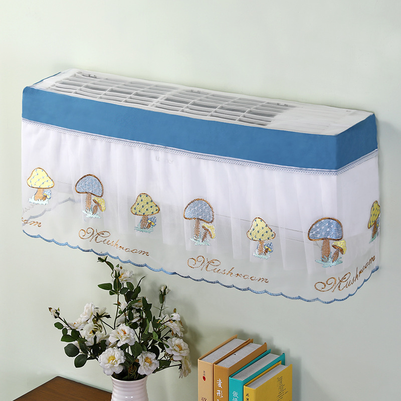 Air Conditioner Wall-Mounted Air Conditioner Cover Embroidery Air Conditioner Cover Hanging Machine Windshield Internal Unit Lace Fabric Air Conditioning Dust Cover