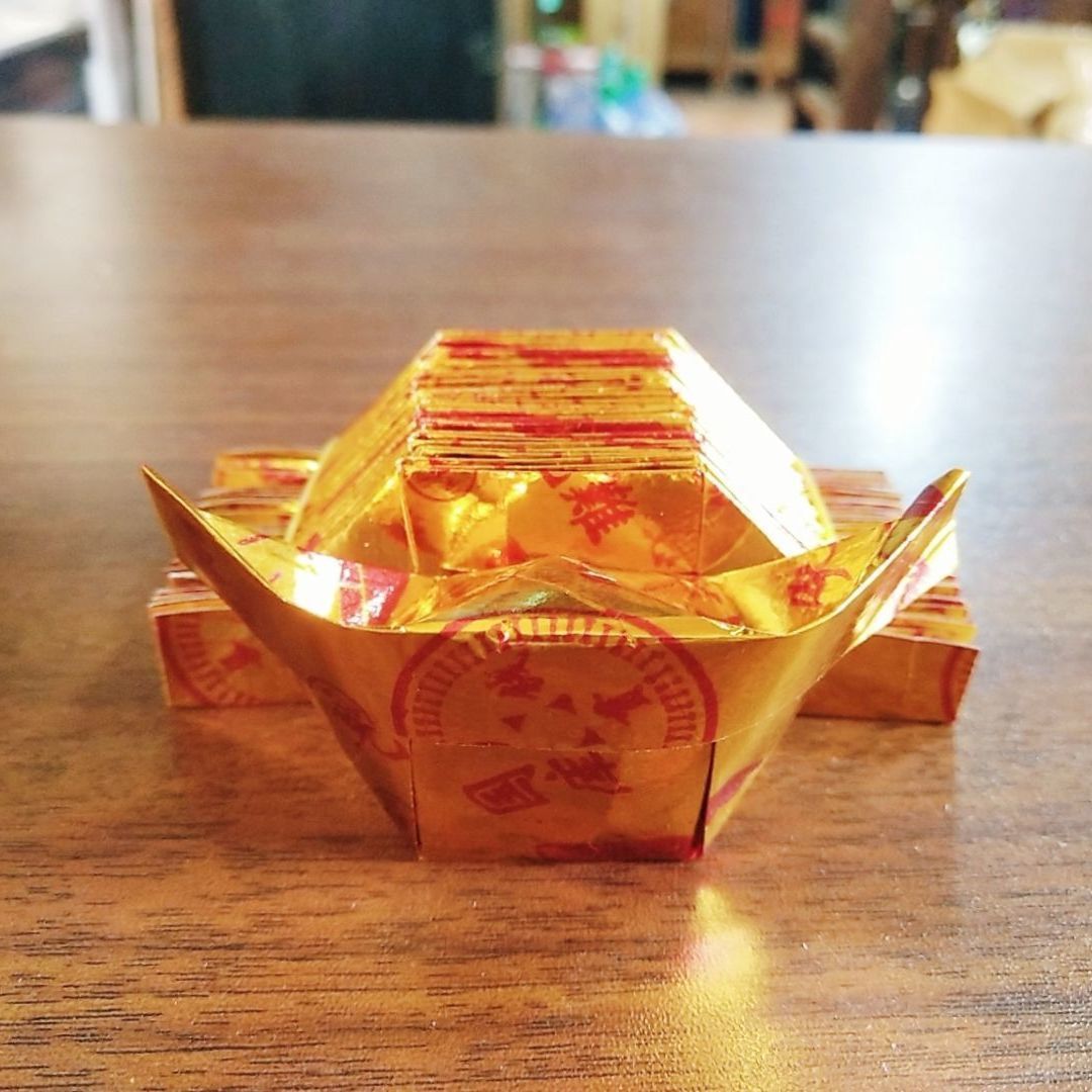 半成品金元宝祭祀手工折纸叠冥币元宝祈福祭祖福纸金纸锡箔纸用品