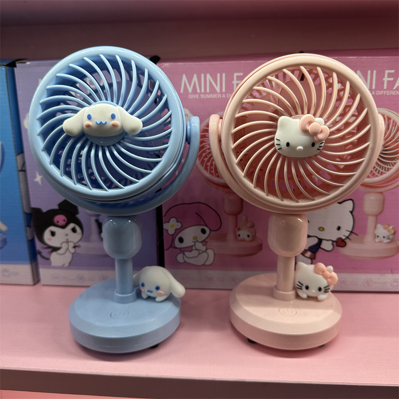 Cross-Border Sanrio Desktop Three-Gear Wind Level Adjustment Desktop Fan Clow M Usb up and down Adjustment Rechargeable Fan