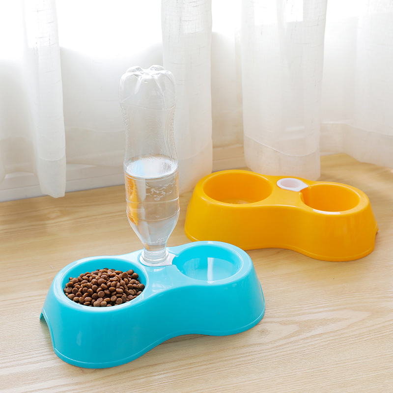 New Leak-Proof Plastic Food Double Bowl Automatic Drinking Water