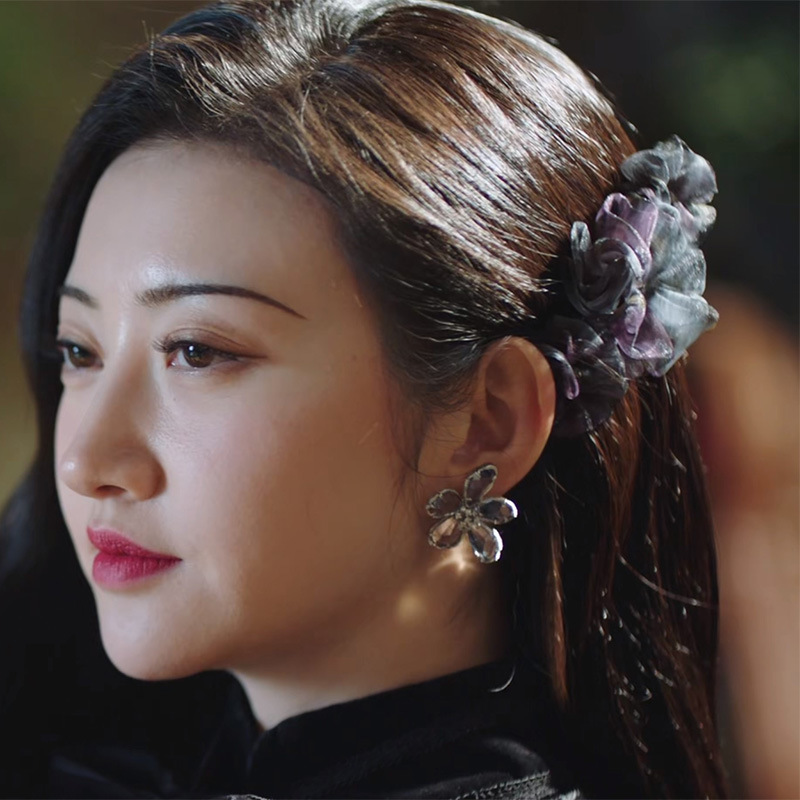 司藤景甜同款发夹发饰侧边夹发卡气质渐变花朵发饰一字夹头饰女