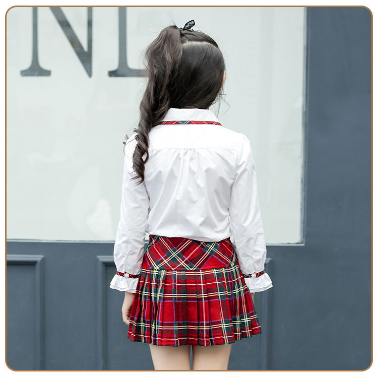 小学生校服裙子英伦学院风儿童百褶裙苏格兰女童格子裙半身裙短裙