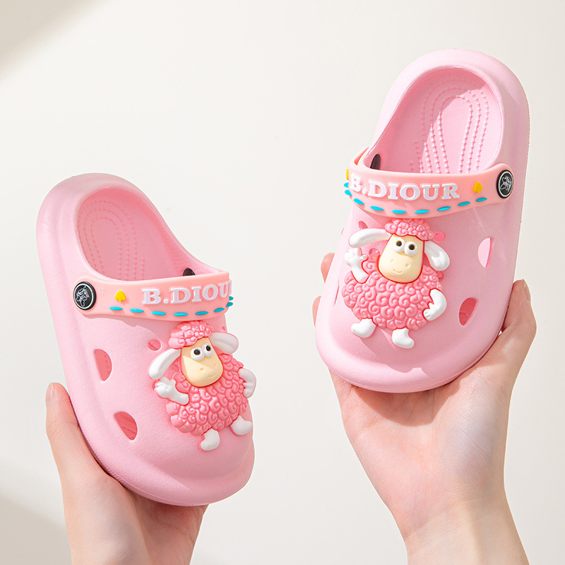 女童洞洞鞋夏季新款儿童拖鞋室内凉拖女孩中大童外穿男童沙滩鞋羊