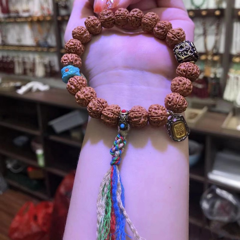 Live Broadcast Supply Wholesale Nepal Jingang Pipal Tree Seed Bracelet Collectables-Autograph Rosary Tibetan Ethnic Style Bracelet Female Accessories