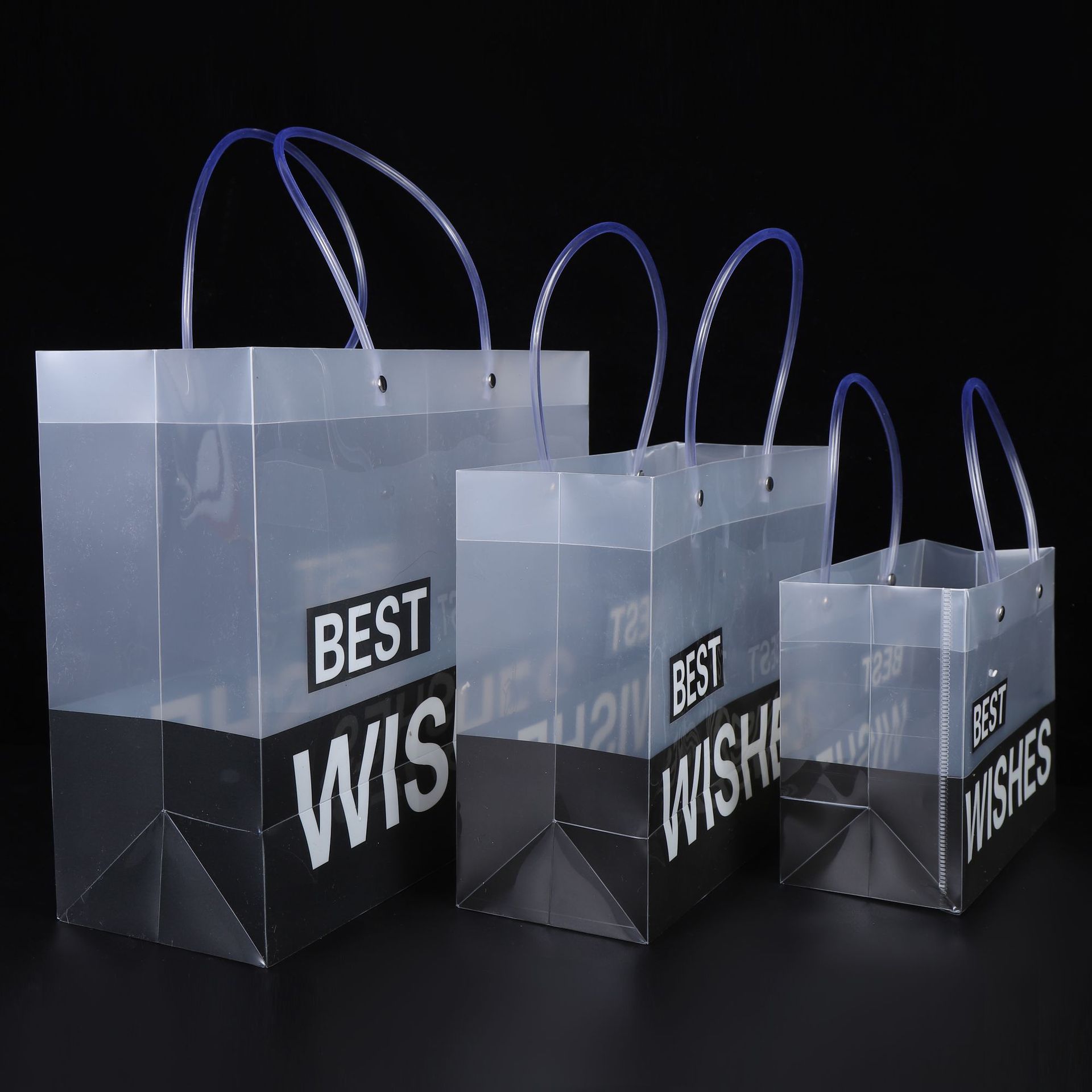 工厂直供现货pvc透明手提袋情人节喜糖伴礼品袋磨砂pp 购物袋批发