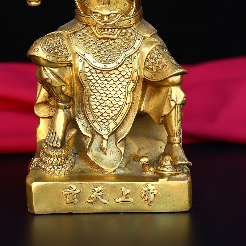 纯铜玄天上帝摆件玄武祖师道教神真武大帝祖师爷铜像大号家居饰品