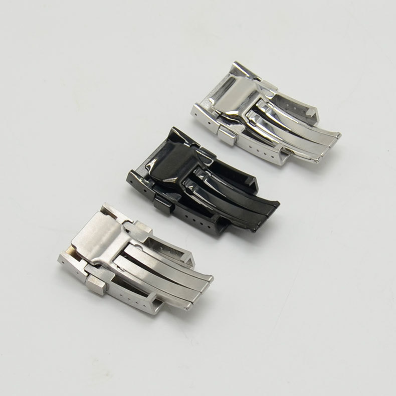 厂家直供手表皮带钢带扣双按蝴蝶扣双按双开扣皮带专用扣现货出售