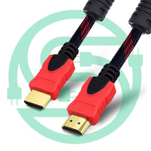 HDMI线厂家 1.4版红黑网HDMI线10米 4K HDMI高清线电脑连接电视线